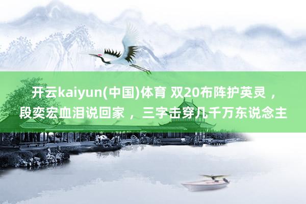 开云kaiyun(中国)体育 双20布阵护英灵 ，段奕宏血泪说回家 ，三字击穿几千万东说念主