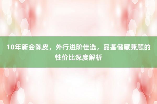 10年新会陈皮，外行进阶佳选，品鉴储藏兼顾的性价比深度解析
