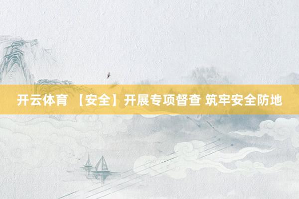 开云体育 【安全】开展专项督查 筑牢安全防地