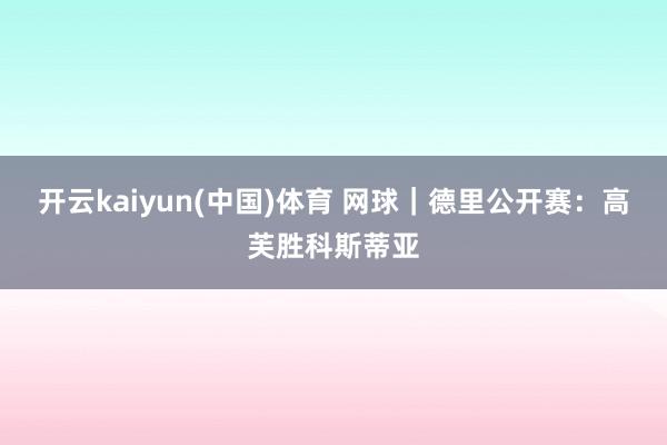 开云kaiyun(中国)体育 网球｜德里公开赛：高芙胜科斯蒂亚