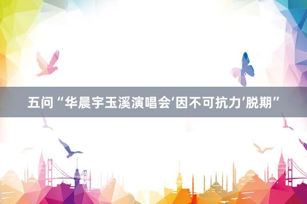 五问“华晨宇玉溪演唱会‘因不可抗力’脱期”