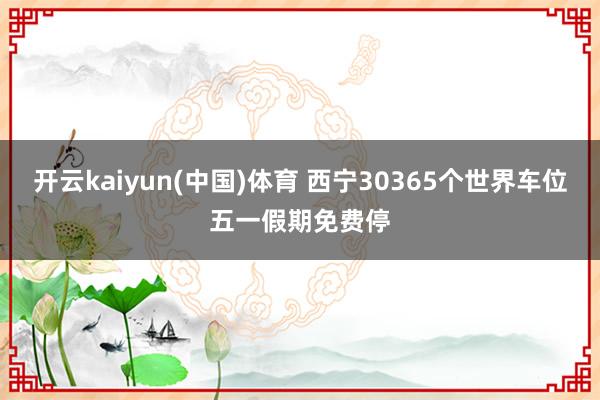 开云kaiyun(中国)体育 西宁30365个世界车位五一假期免费停