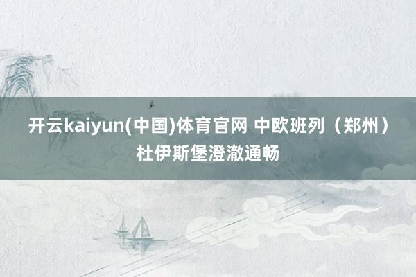 开云kaiyun(中国)体育官网 中欧班列（郑州）杜伊斯堡澄澈通畅