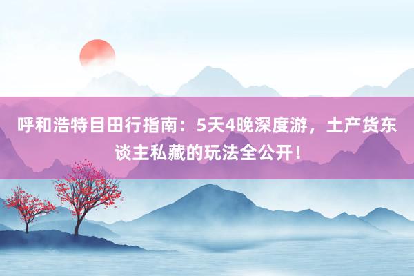 呼和浩特目田行指南：5天4晚深度游，土产货东谈主私藏的玩法全公开！