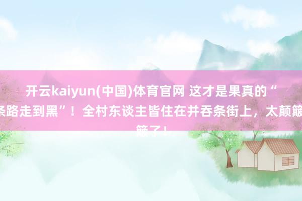 开云kaiyun(中国)体育官网 这才是果真的“一条路走到黑”！全村东谈主皆住在并吞条街上，太颠簸了！